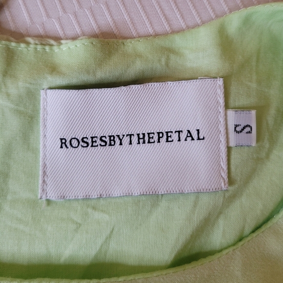 Rosesbythepetal 100% Linen Green Cottagecore Cottage Core Knee Length Dress sz S - Picture 6 of 11